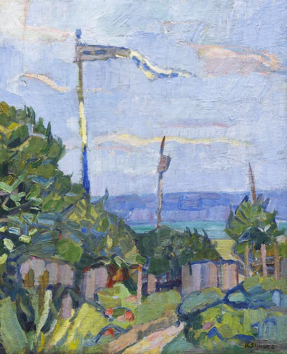 Hermann Stenner - Garten mit Fahne