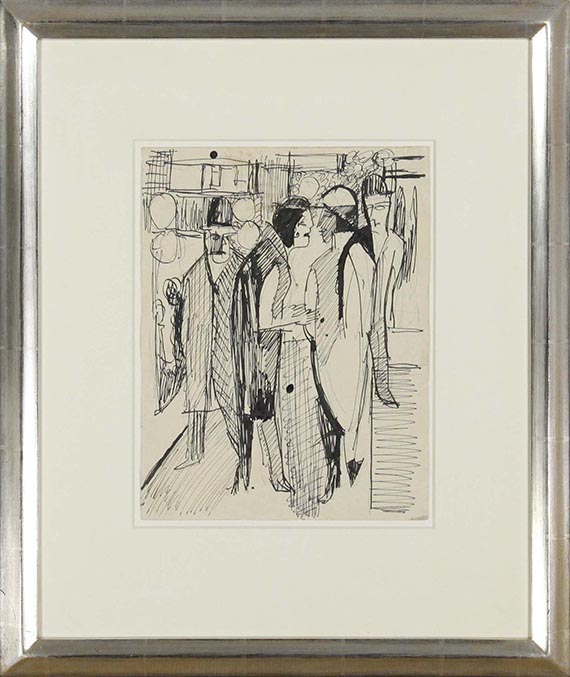Ernst Ludwig Kirchner - Straßenszene (Passanten auf der Straße) - Image du cadre