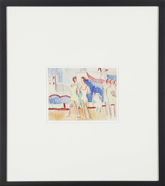 Ernst Ludwig Kirchner - Sportler im Segelhafen - Image du cadre