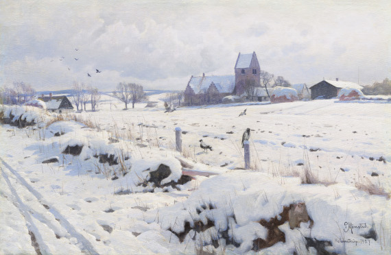 Peder (Peder Mørk Mønsted) Mönsted - Winterlandschaft (Holmstrup)