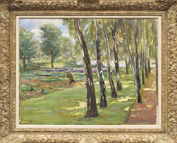 Max Liebermann - Die Birkenallee im Wannseegarten - Image du cadre