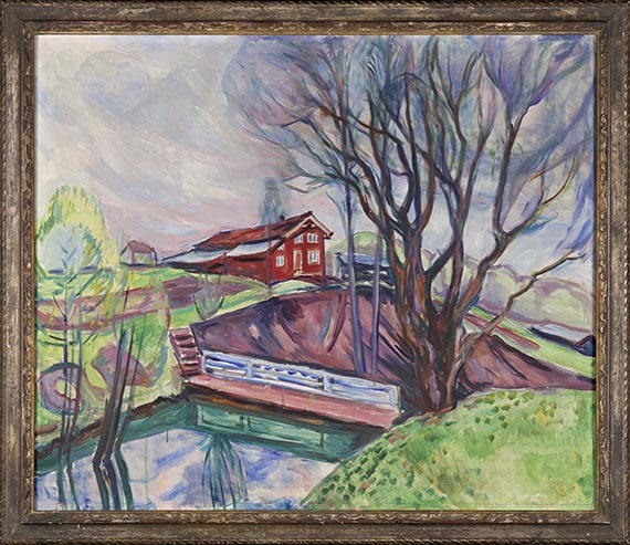Edvard Munch - Das rote Haus (Det røde hus) - Image du cadre