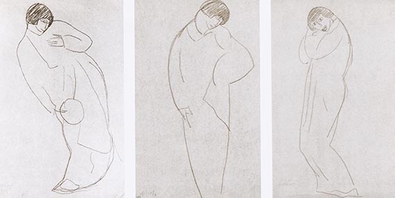Illustration for: Alexej von Jawlensky, Tanzposen Alexander Sacharoff, 1912, Bleistift auf Papier (pencil on paper), Privatbesitz (private collection), Museum Wiesbaden.