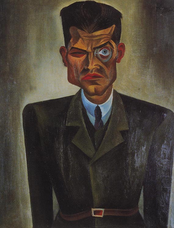 Illustration for: Conrad Felixmüller, Raoul Hausmann, 1920, oil on canvas, Lindenau-Museum, Altenburg. © VG Bild-Kunst, Bonn 2025