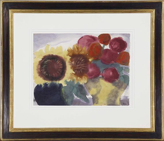 Emil Nolde - Sonnenblumen mit Pfingstrosen - Image du cadre