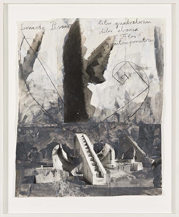 Anselm Kiefer - Leonardo Pisano - liber quadratorum liber abacia Flos practica geometriae (Aus der Serie "Freimaurer") - Image du cadre