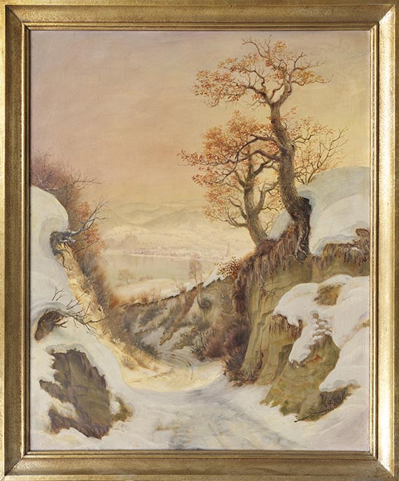 Otto Dix - Hohlweg im Winter - Image du cadre
