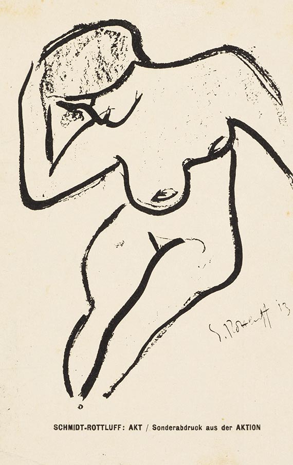  Konvolut - 9 Postkarten, teils mit Motiven von Karl Schmidt-Rottluff, an den Künstler selbst und Ernst Beyersdorff - Autre image
