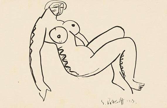  Konvolut - 9 Postkarten, teils mit Motiven von Karl Schmidt-Rottluff, an den Künstler selbst und Ernst Beyersdorff - Autre image