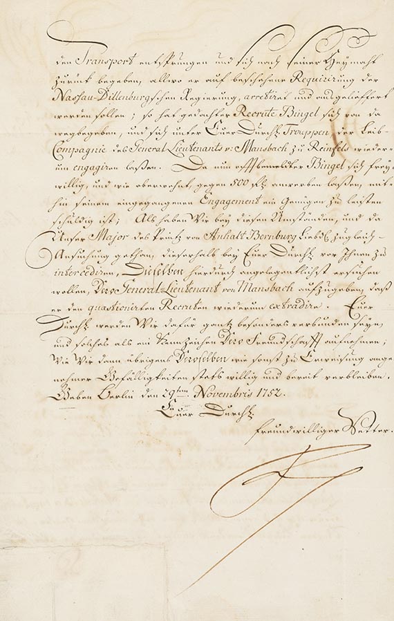  Friedrich der Große - Brief, 2 S.