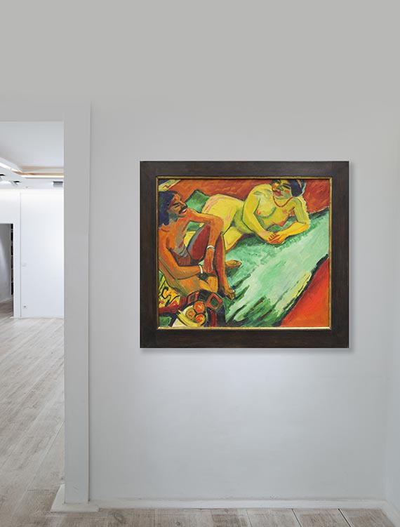 Hermann Max Pechstein - Inder und Frauenakt / Früchte (Rückseite) - Autre image