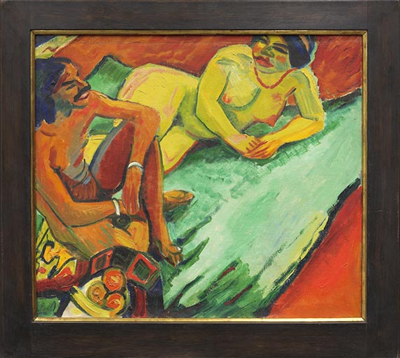 Hermann Max Pechstein - Inder und Frauenakt / Früchte (Rückseite) - Image du cadre