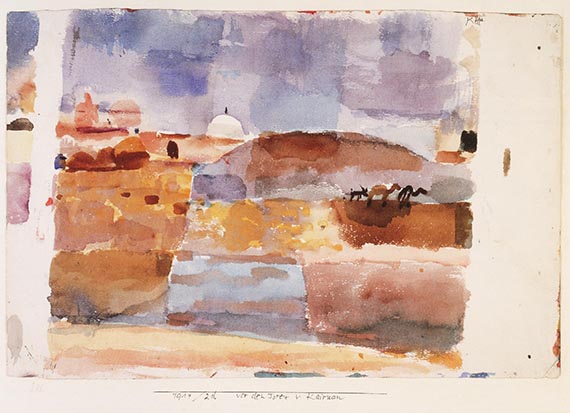 Illustration  for:  Paul Klee, Vor den Toren von Kairuan, 1914, watercolor, Kunstmuseum Bern/Paul-Klee-Stiftung.