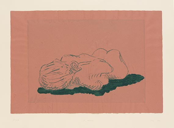Illustration  for: Thomas Schütte, Frauen - A, 2006, Color etching. Auctioned at Ketterer Kunst, A 553, lot 177.	© VG Bild-Kunst, Bonn 2025.