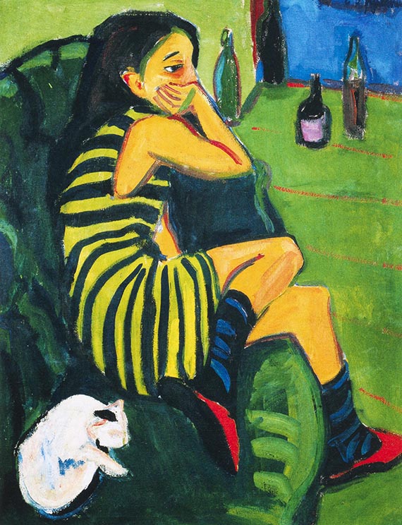 Illustration  for: Ernst Ludwig Kirchner, Artistin, 1910, oil on canvas, Brücke Museum, Berlin.
