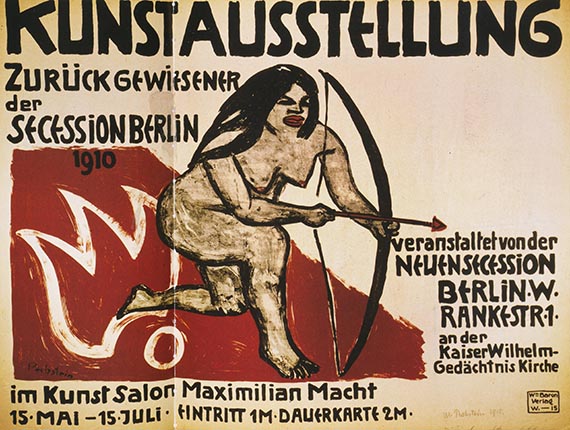 Illustration  for: Max Pechstein, poster for the exhibition of the New Secession, art exhibition of artists rejected by the Berlin Secession, 1910, Brücke Museum, Berlin. © Pechstein 2025 Hamburg / Berlin / VG Bild-Kunst, Bonn 2025