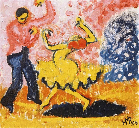 Illustration  for: Max Pechstein, Tänzer, 1910, oil on canvas, Museum Folkwang, Essen. © Pechstein 2025 Hamburg / Berlin<br />/ VG Bild-Kunst, Bonn 2025