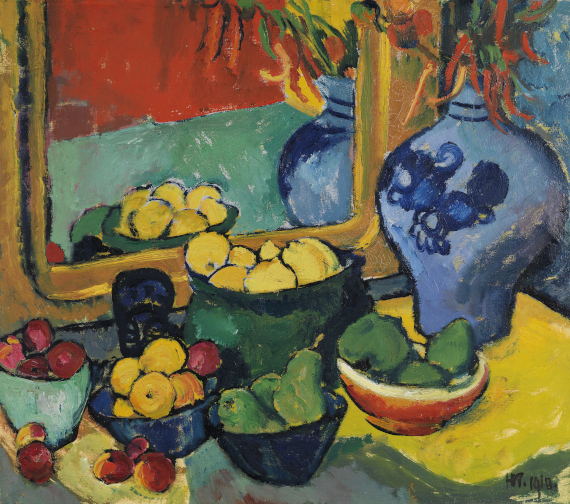 Illustration  for: Max Pechstein, Früchte (Rückseite), 1910, back side of "Inder und Frauenakt / Früchte (Rückseite)", 1910.