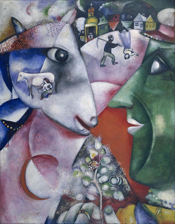 Illustration  for: Marc Chagall, I and the Village, 1911, oil on canvas, Museum of Modern Art, New York.<br />© VG Bild-Kunst, Bonn 2025