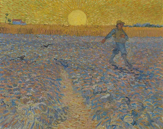 Illustration for: Vincent van Gogh, De zaaier (The sower), 1888, oil on canvas, Kröller-Müller Museum, Otterlo.