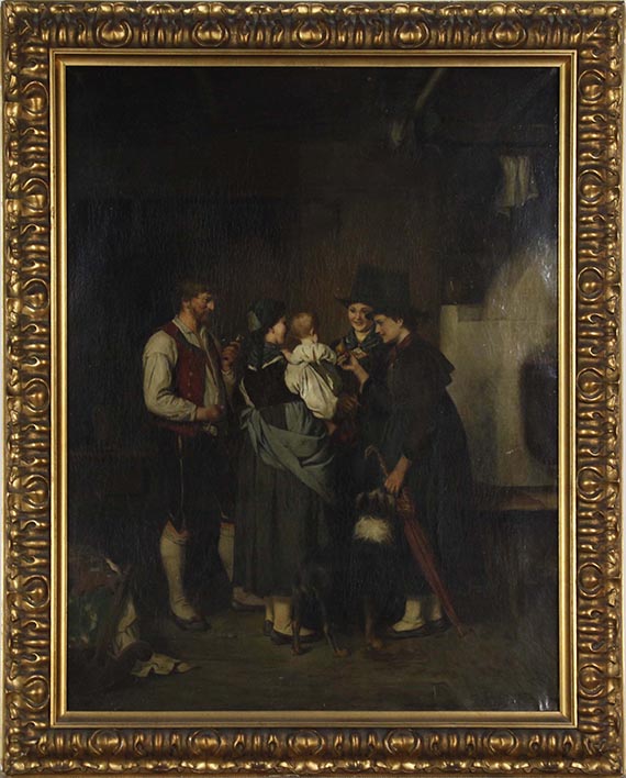 Franz von Defregger - Besuch der Tanten - Image du cadre