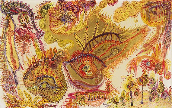 Ursula Schultze-Bluhm - Paradiesvögel telefonieren zur Liebesinsel