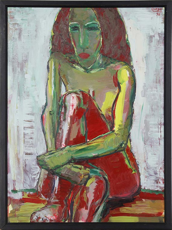 Hubertus Giebe - Sitzender weiblicher Akt - Image du cadre