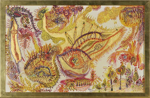 Ursula Schultze-Bluhm - Paradiesvögel telefonieren zur Liebesinsel - Image du cadre