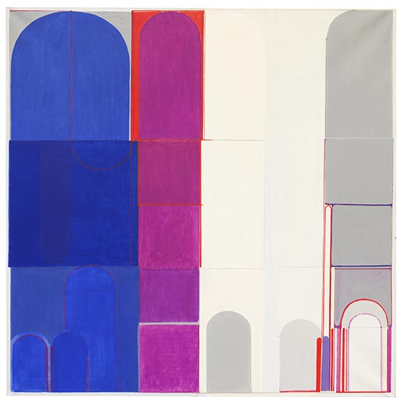 Heinz Kreutz - blau, violett - weiß - grau