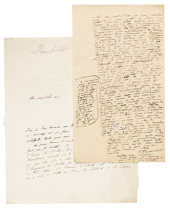 Alexander von Humboldt - 2 eigh. Briefe