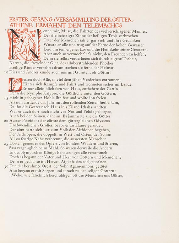  Homer - Odyssee. Cranach-Presse. 2 Bände
