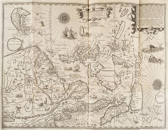 Jan Huygen van Linschoten - Navigatio ac itinerarium in orientalem. - Descriptio totius Guineae. 2 Teile in 1 Band - Autre image