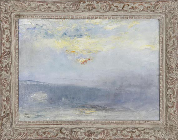 Lesser Ury - Waterloo Bridge bei Nebel, London - Image du cadre