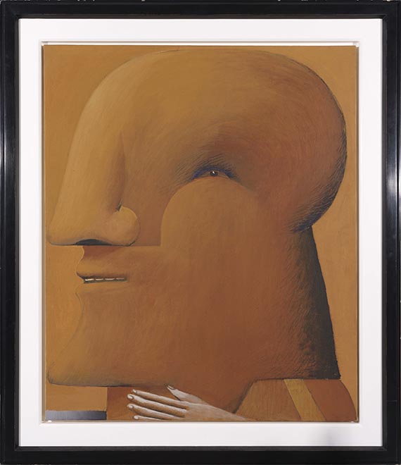 Horst Antes - Kopf ocker ocker - Image du cadre