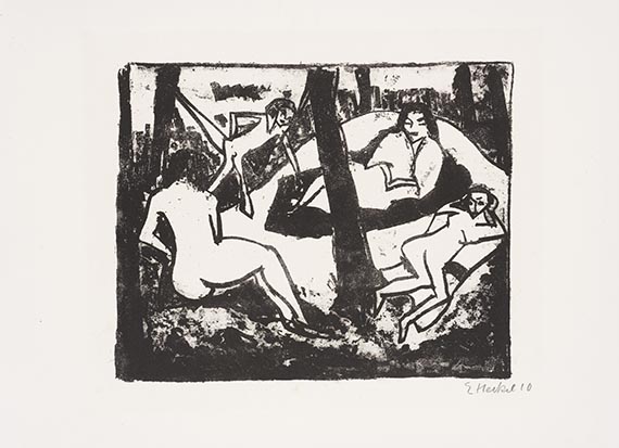 Erich Heckel - 6. Jahresmappe der Künstlergruppe ”Brücke”, gewidmet Erich Heckel - Autre image