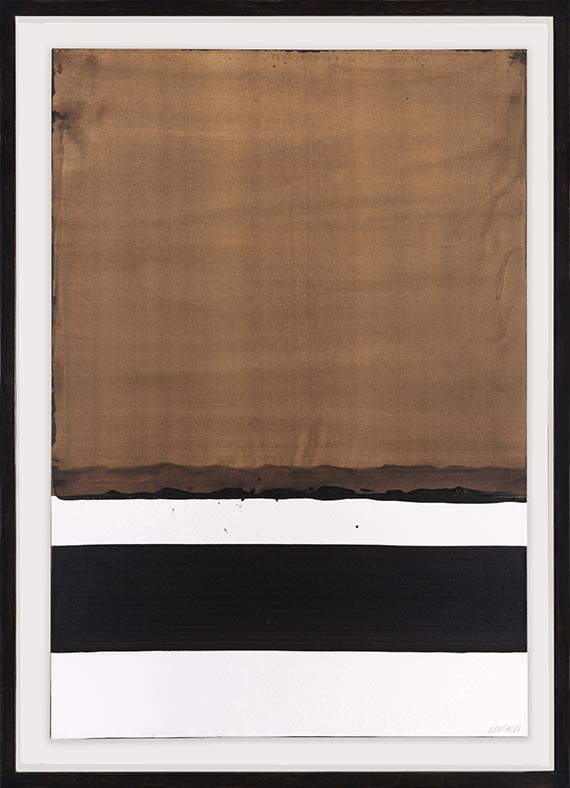 Pierre Soulages - Brou de noix sur papier - Image du cadre