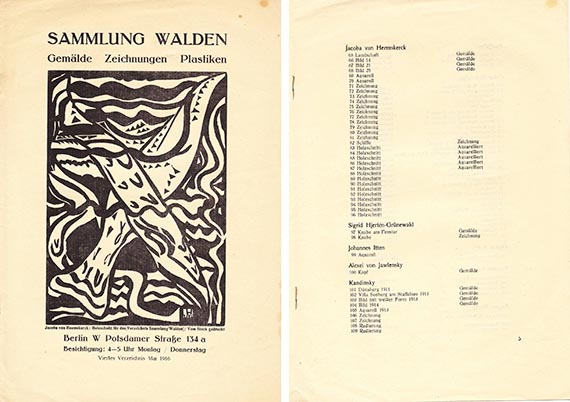 Illustration for: The Walden Collection. Paintings, Drawings, Sculptures, Fourth Catalogue, May 1916. (Detail).
