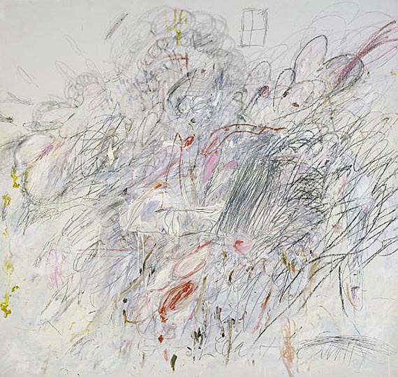 Illustration for: Cy Twombly, Leda and the Swan, 1962, oil, pencil, and wax crayon on canvas, Museum of Modern Art, New York. © Cy Twombly Foundation