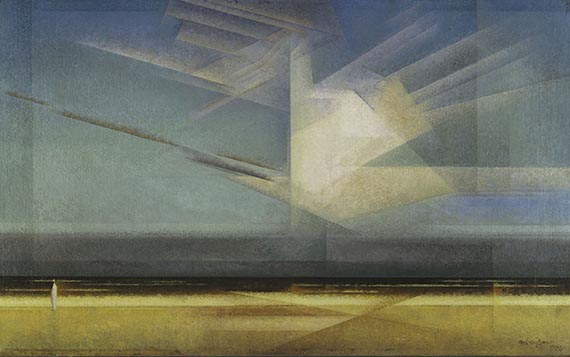 Illustration for: Lyonel Feininger, Vogelwolke (Bird Cloud), 1926, oil on canvas, Busch-Reisinger Museum, Cambridge. © VG Bild-Kunst, Bonn 2026
