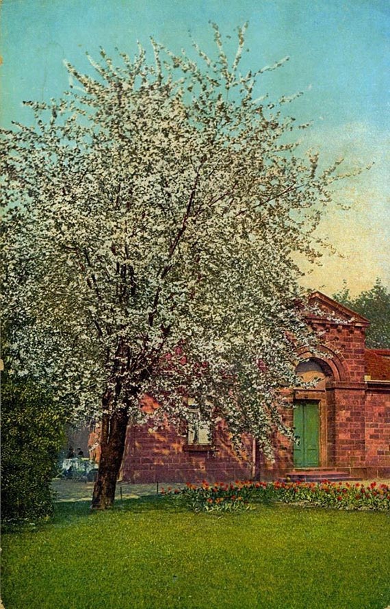 Illustration for: Gatehouse at the Great Garden of Dresden, before 1945, postcard, Koch & Bitriol, photo: unknown.
