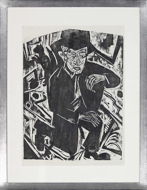 Ernst Ludwig Kirchner - Sitzender junger Bauer - Image du cadre