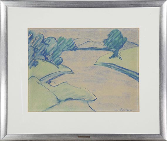 Otto Mueller - Ohne Titel (Landschaft) - Image du cadre