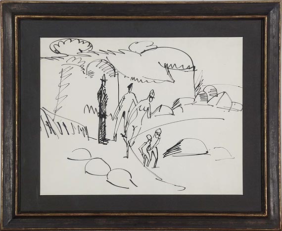 Ernst Ludwig Kirchner - Fehmarn-Küste mit Badenden - Image du cadre