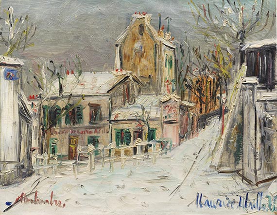Utrillo - Lapin Agile à Montmartre sous la neige