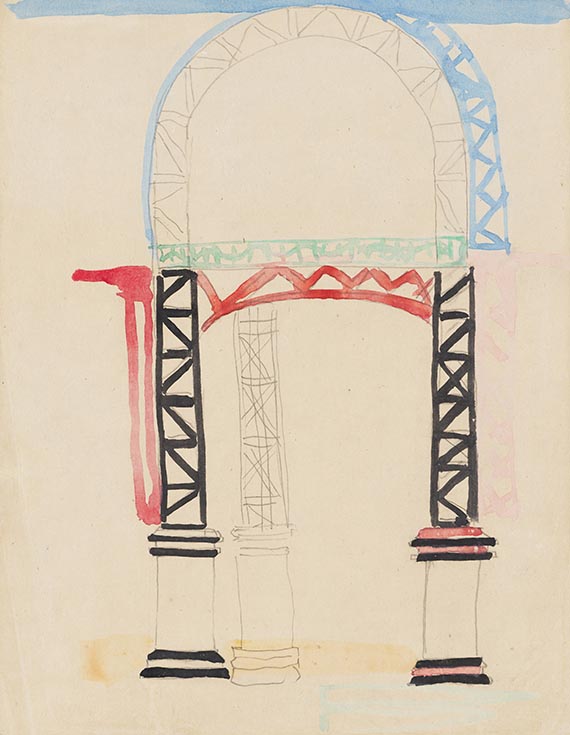 Kasimir Malewitsch - Entwürfe für die Ausgestaltung des Roten Theaters (9 Blatt) - Autre image