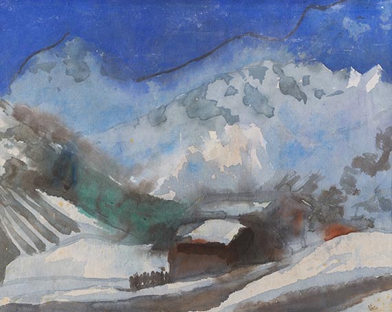 Nolde - Verschneite Alpenlandschaft und ein Berghaus (Schweiz)