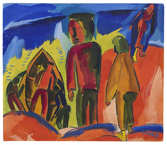 Schmidt-Rottluff - Fischer auf der Düne