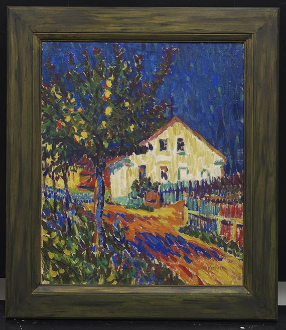 Ernst Ludwig Kirchner - Dorfstraße mit Apfelbäumen - Image du cadre