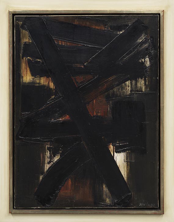 Pierre Soulages - Peinture 81 x 60 cm, 2 mai 1957 - Image du cadre